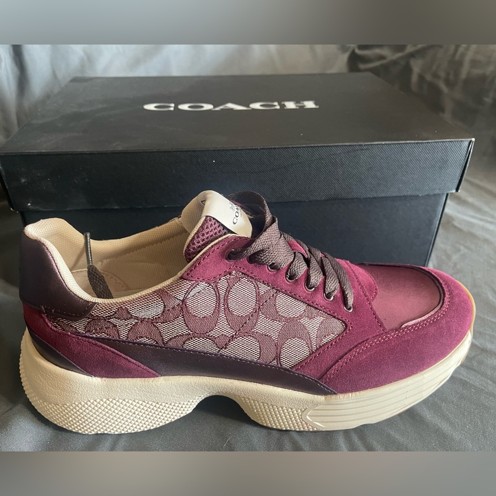 Brand new. Never worn Coach Tech Runner sneakers G5057 Burgundy